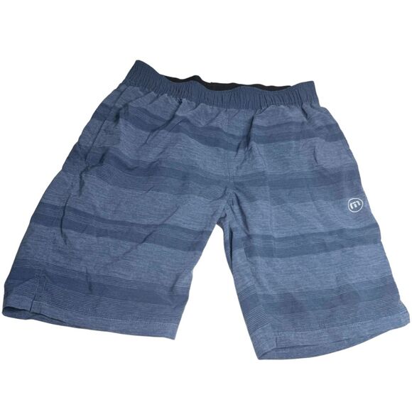 Travis Mathew Men's Stripe Elastic Waistband Stretch Athletic Shorts Gray Small - Picture 1 of 7